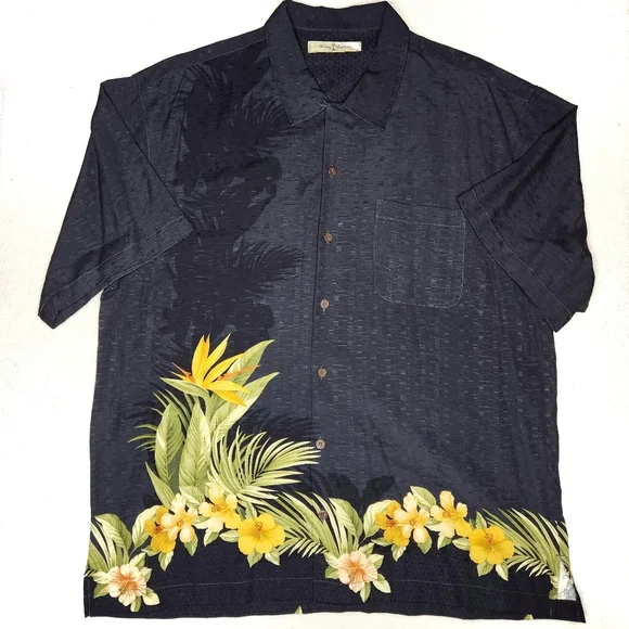 Tommy Bahama Short Sleeve Silk Button Down XL - Picture 1 of 3